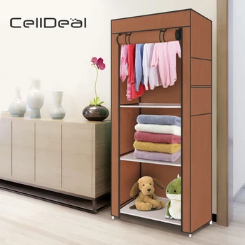 

Bedrooms Single Canvas Clothes Storage Organizer Wardrobe Cupboard Shelves Cloth Storage Bedroom Furniture Closet Storage