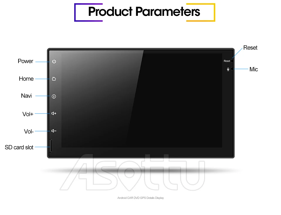 Asottu cwd7060 2 г Android 8.1 dvd-gps-навигация Радио Видео плеер стерео Универсальный 2 DIN радио Автомобильный мультимедийный плеер, GPS
