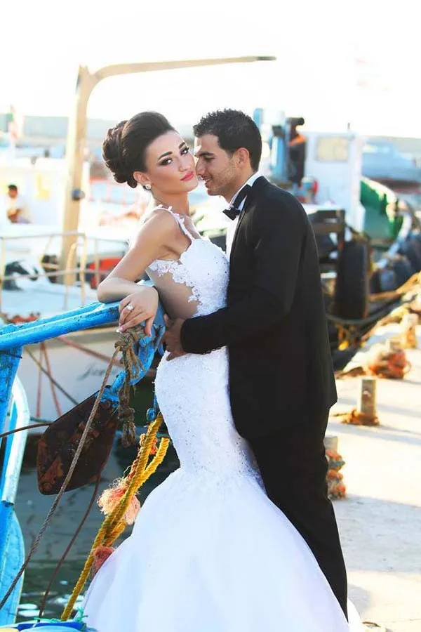 Свадебное платье Русалка с аппликацией из тюля Vestidos, сексуальное свадебное платье с длинным шлейфом и открытой спиной Noiva для Feminino Casamento