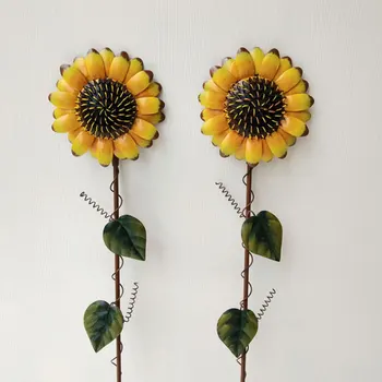 

Metal Sunflower Garden Stakes American Style Plant Flower Lawn Yard Stick Outdoor Garden Landscape Decoration Craft