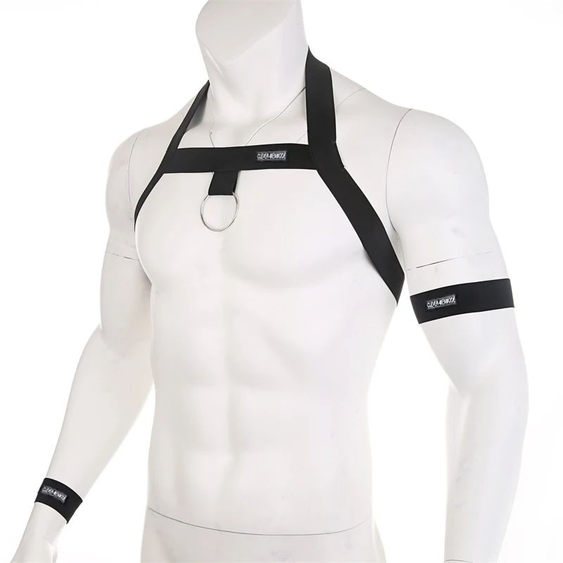CLEVER-MENMODE Elastic Harness Men Band Sexy Bondage Shoulder Straps Chest Halter Belt With Metal O-rings Hollow Muscle Costume Club Party Wear -Zentai shop online Hcdb60bf8709f4269bdb0953586c808c7V.jpg