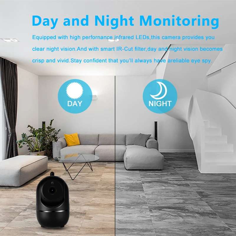 WiFi Camera Black Smart 1080P HD Cloud Home Security Camera Auto Tracking Network  Wireless CCTV video Surveillance Ip Camera