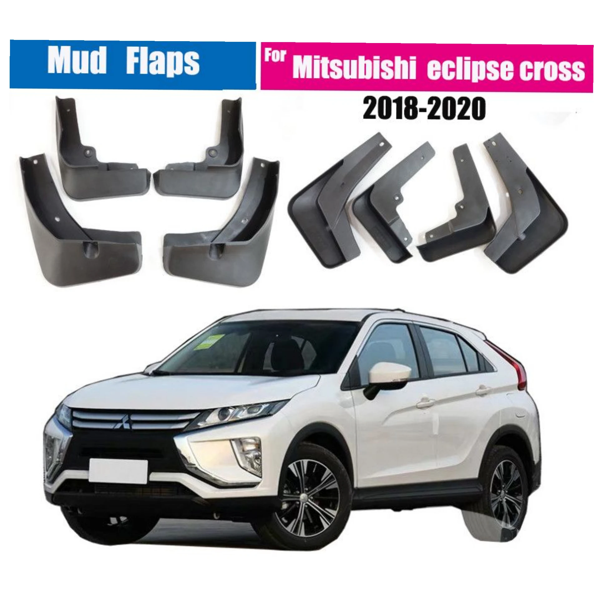 

Car Mudflaps Fit For Mitsubishi eclipse cross 2018-2019 Front&Rear Splash Guards Mudguards Mud-Flaps Car Fenders Accessories