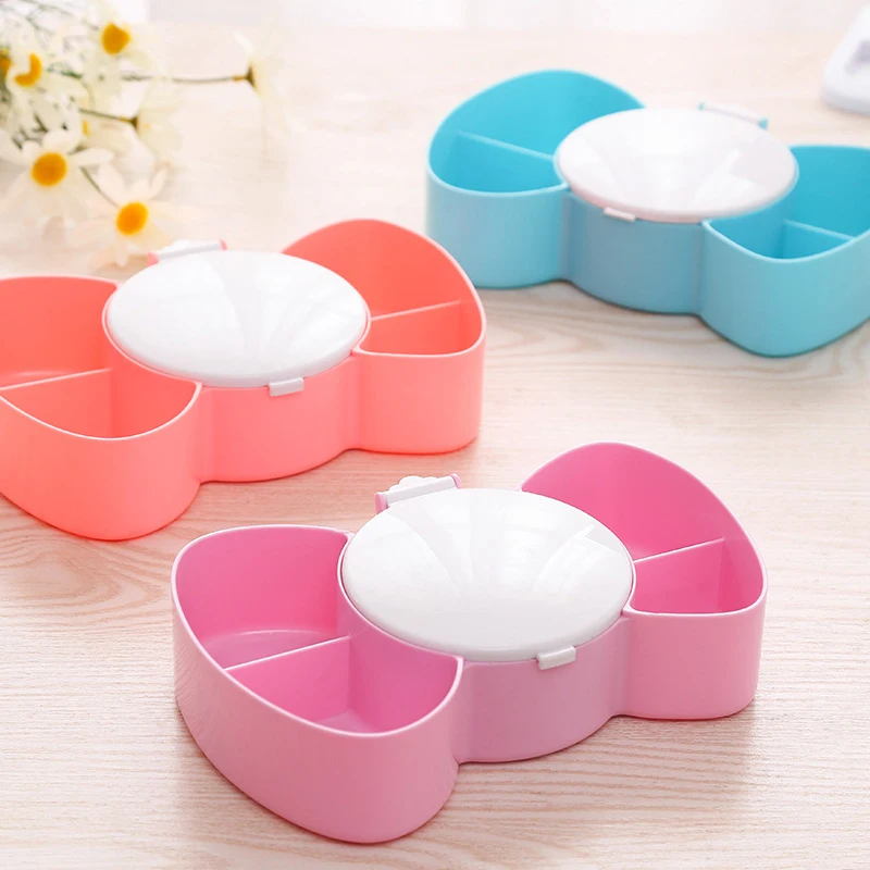 Desktop storage box cosmetic box plastic compartment with cover mirror box dressing table finishing box