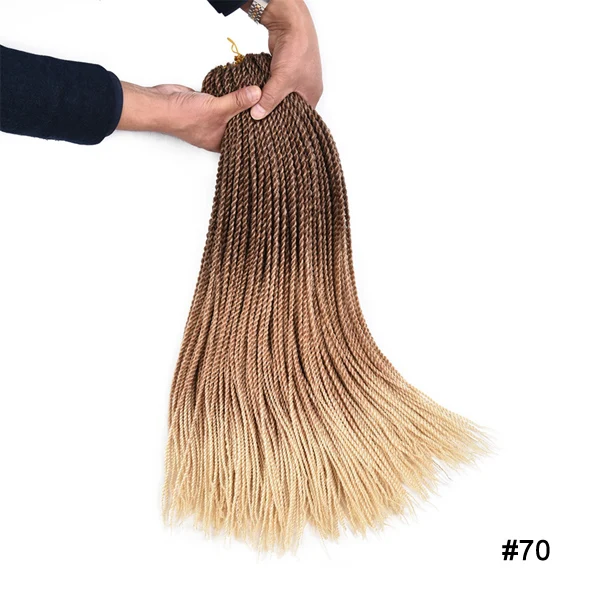 TOMO 24Inch 30Roots Small Crochet Braids Hair Senegalese Twist Ombre Synthetic Colored Braiding Hair Extensions Crochet Hair - Цвет: P1B/613