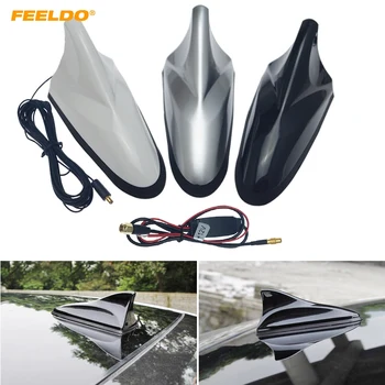 

FEELDO White/Black/Silver Car Digital Shark TV Antenna Amplifier MCX To SMA Auto Digital TV Antenna With Booster #HQ888