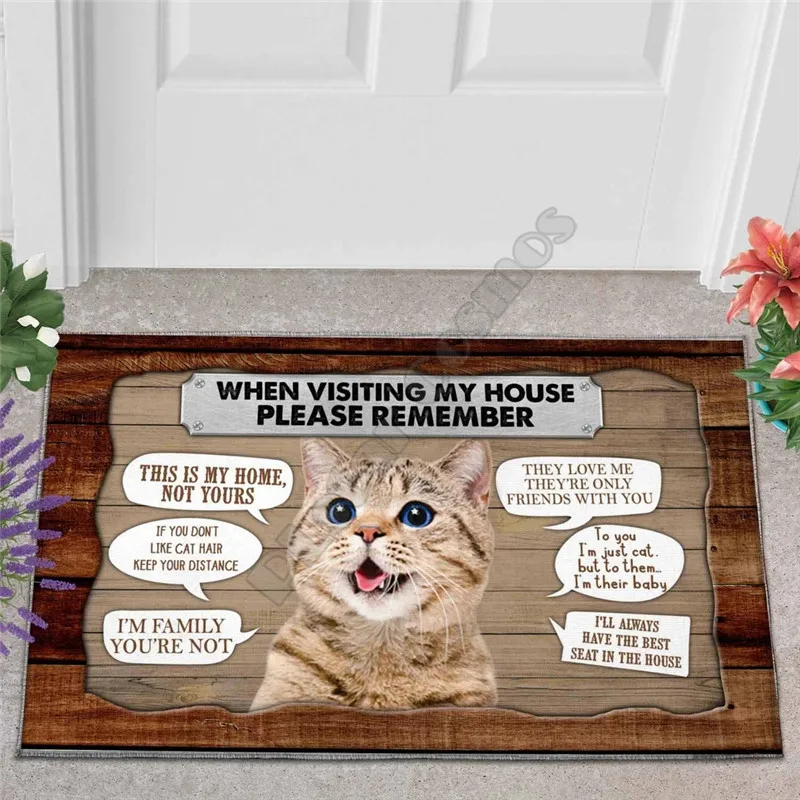 

Erugear Cat When Visiting My House Please Remember Doormat 3D All Over Printed Doormat