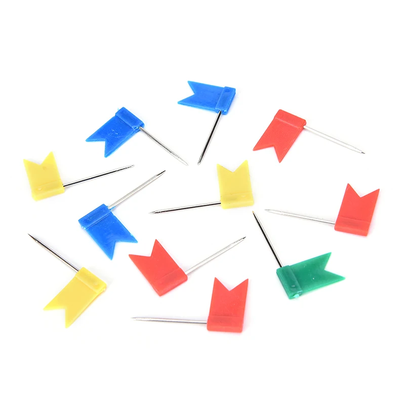 

Flag Marker Shape Map Pins Cork Notice Board Push Pin Assorted Office Home 50pcs/set