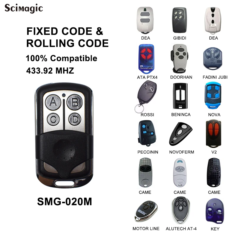 

V2 TRC TXC TSC4 HANDY V2 Phoenix2 Phoenix4 DEA DITEC KEY Garage Door Gate Remote Control Replacement Duplicator 433mhz 433.92mhz