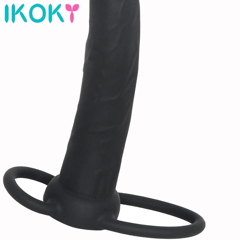 IKOKY Двойное проникновение интимные игрушки для женщин силиконовый носимый