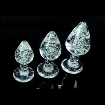 Glow In Dark Glass Butt Plug Anal Dilators Sex Anal Beads Sex Toys for Couples Anal Plug Toys for Adults Sex Shop No Vabritor 5