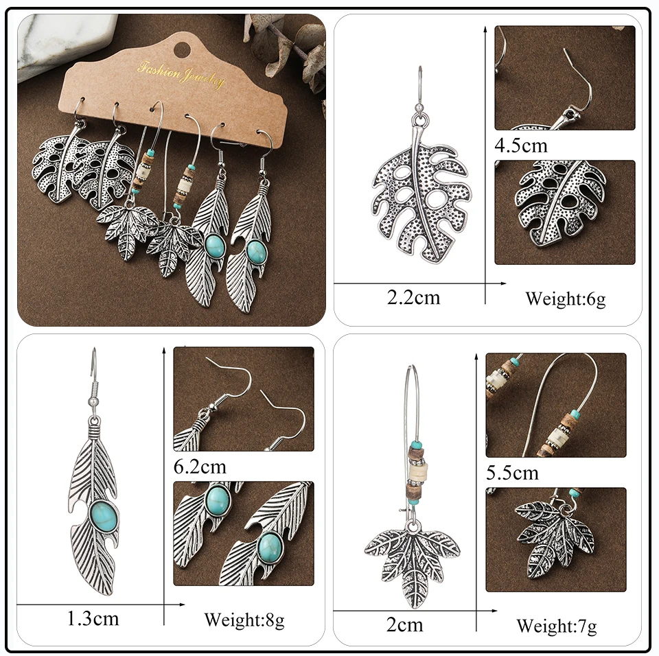 Bronze Silver Blue Ethnic Earrings Sets Jewelry Long Metal Tassel Hanging Dangling Earrings for Women (28)