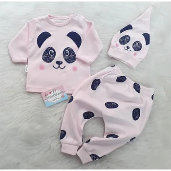 

Autumn 2020 Newborn Baby Girl Clothes Set Cotton Cartoon Kids Boy Outfits T-Shirt Tops Pants Hat Infant Toddler Clothing Suit