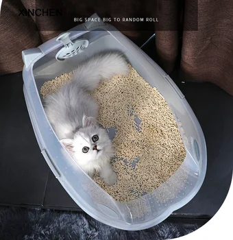 

Deluxe Cat shape Kit Semi-closed toilet training Kit Cat sand sandbox Pet products cat litter pet toilet litter cat litter box