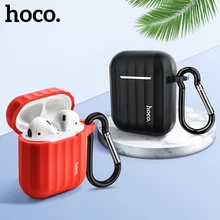 HOCO чехол для наушников для Apple Airpods, мягкий силиконовый чехол, цветной ультратонкий протектор для Air pods, чехол+ Подарок, не теряется