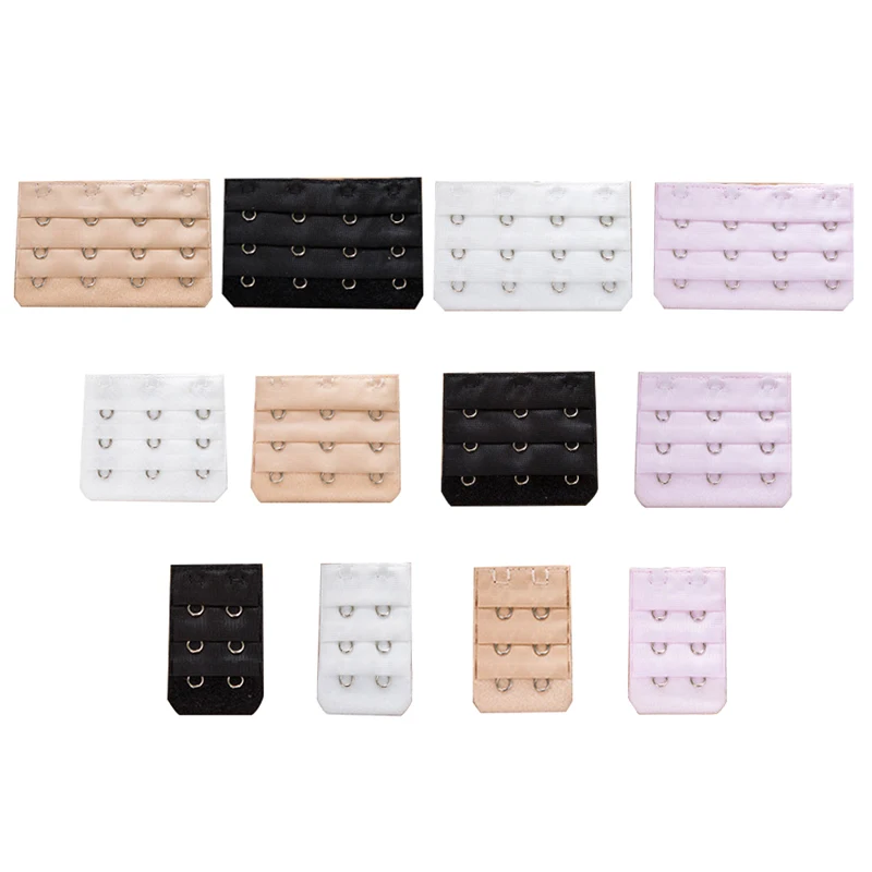 1/4PCS 2/3/4 Hooks Bra Extender Women Nylon Elastic Bra Strapless Underwear Strap Adjustable Belt Buckle Intimates Accessories