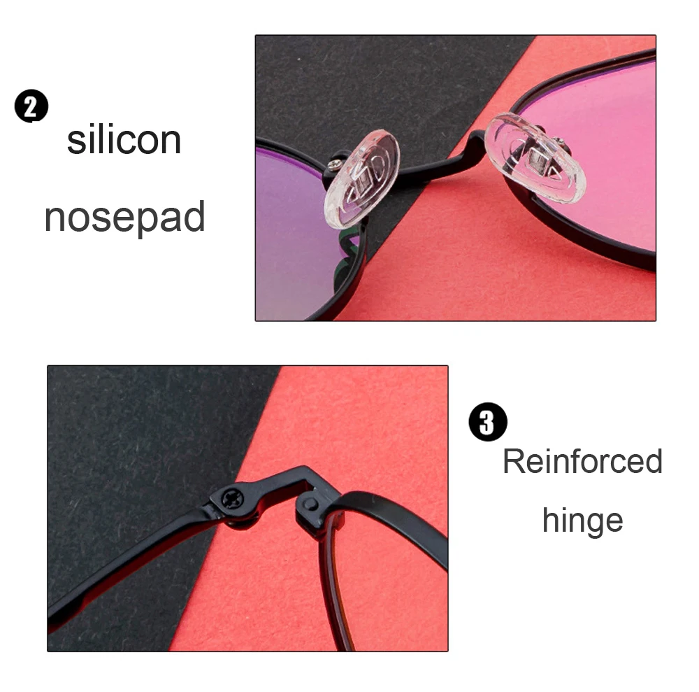 Female Glasses BSX6632 Retro Round Eyeglasses Style Eyewear Metal Optical Frames Double Color Spectacles