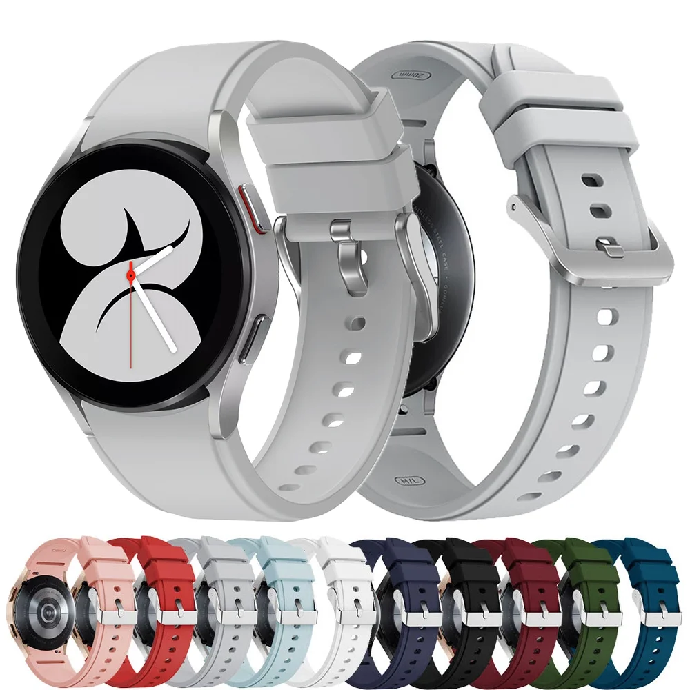 

Strap For Samsung Galaxy Watch 4 classic 46mm 42mm Soft silicone bracelet sport watchband correa wristband Galaxy watch 4 band