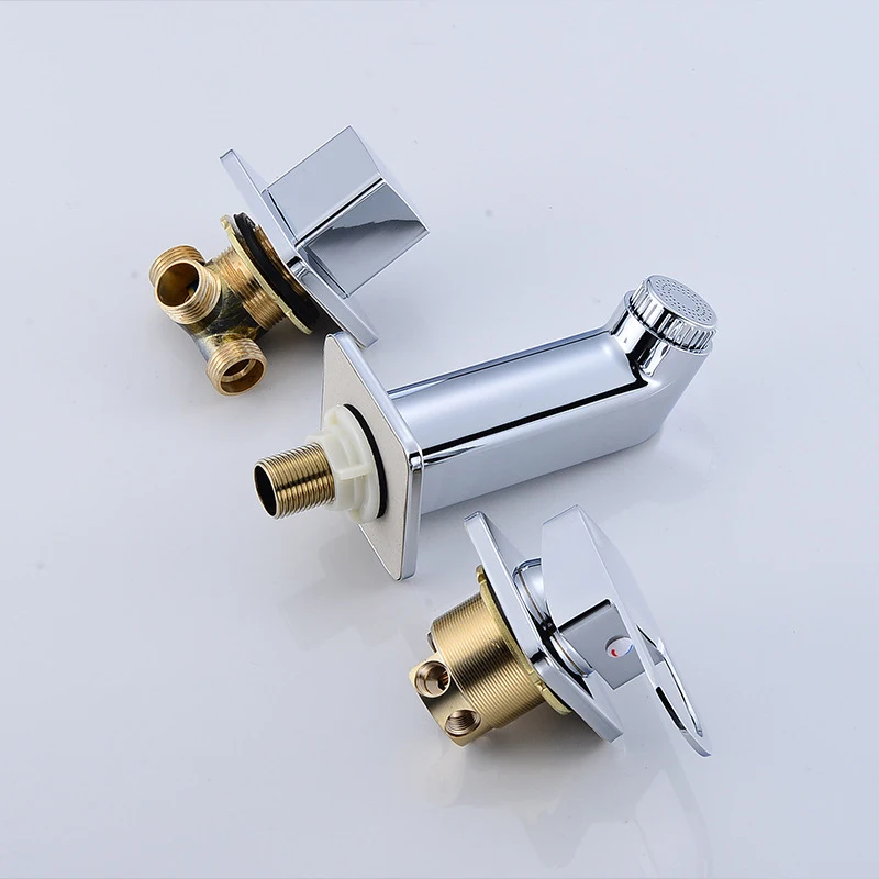 4PCS Bathtub Faucet Bathroom Basin Faucet Shower Tap Set Hot and Cold Water Mixer Tap With Handheld Shower Head Deck/Wall Mount shower set,bathtub faucet