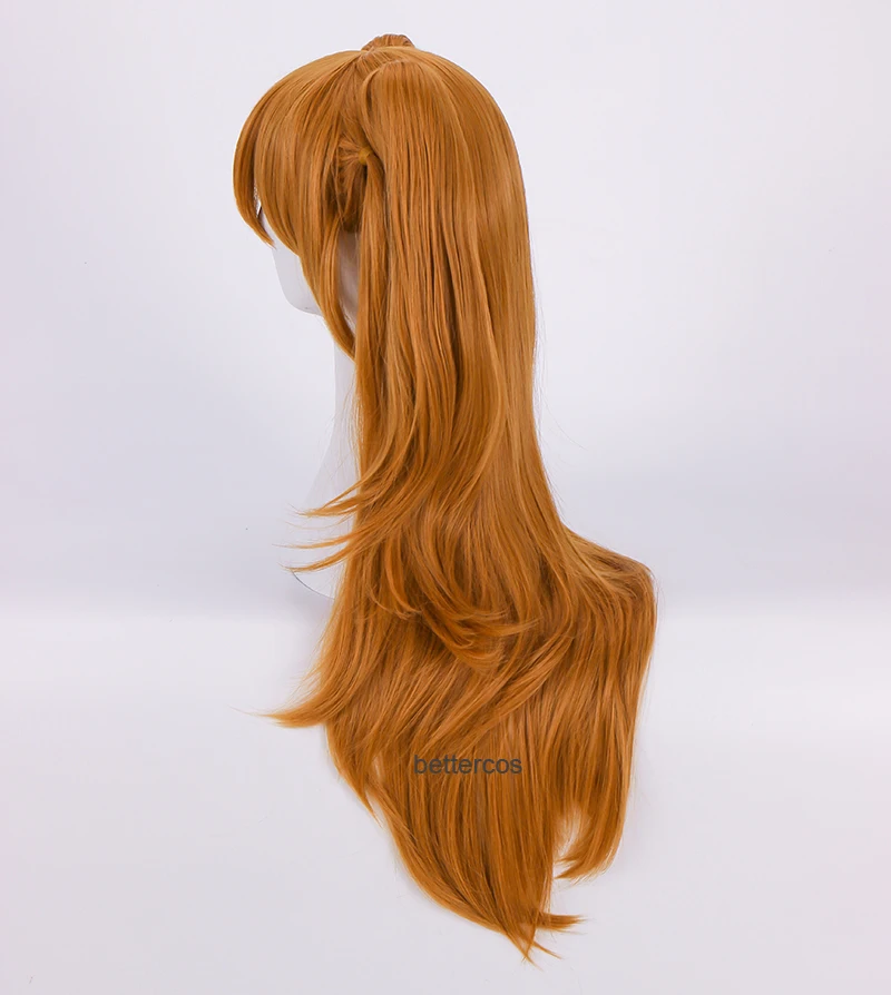 family halloween costumes EVA Asuka Langley Soryu Cosplay Wigs Long Orange With 2 Ponytail Clips Heat Resistant Synthetic Hair Wig + Wig Cap greek goddess costume