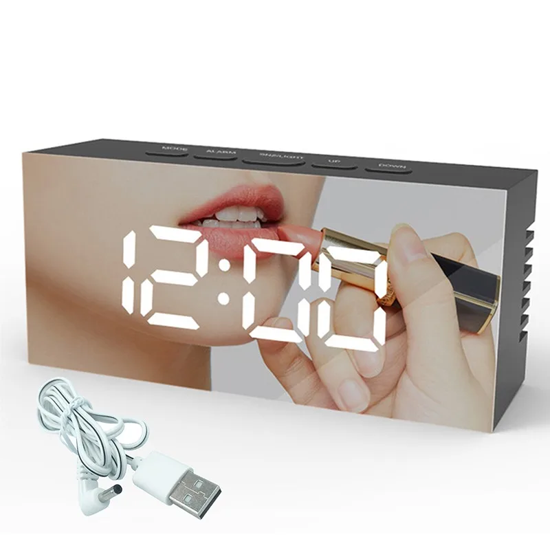 3D Large LED Digital Wall Clock Date Time Celsius Nightlight Display Table Desktop Clocks Korea Alarm Clock From Living Room pendulum wall clock Wall Clocks