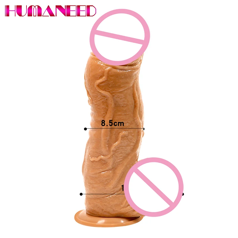 34*8.5cm Huge Realistic Dildo Adult Sex Toys for Women Lesbian Fake Long Penis Dick Cock Strap On Thick Dildos with Suction Cup