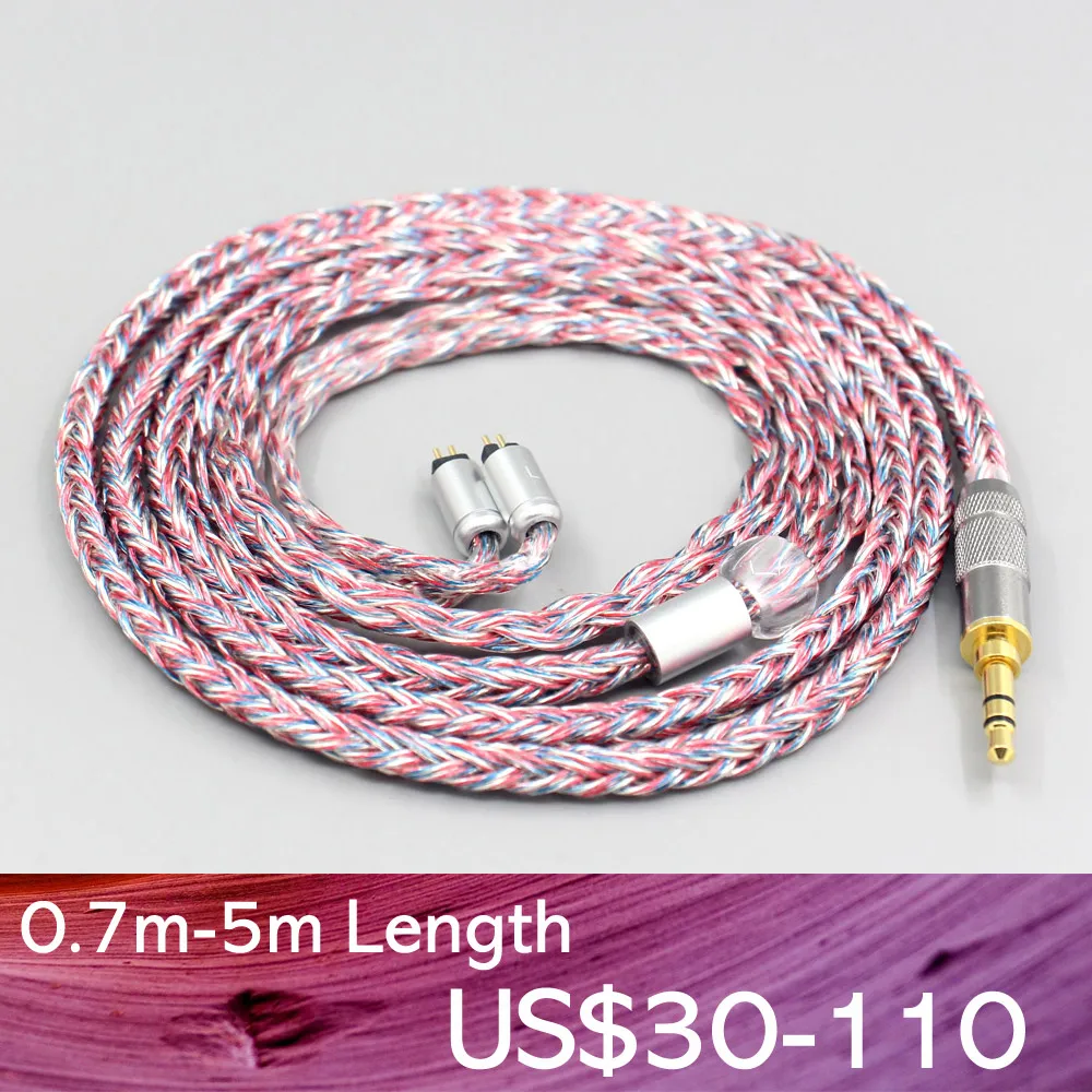 

LN007596 16 Core Silver OCC OFC Mixed Braided Cable For Earsonics S-EM6 V2 S-EM9 VELVET V2 ES2 ES3 ES4 ES5 ES6 EM10 EM32