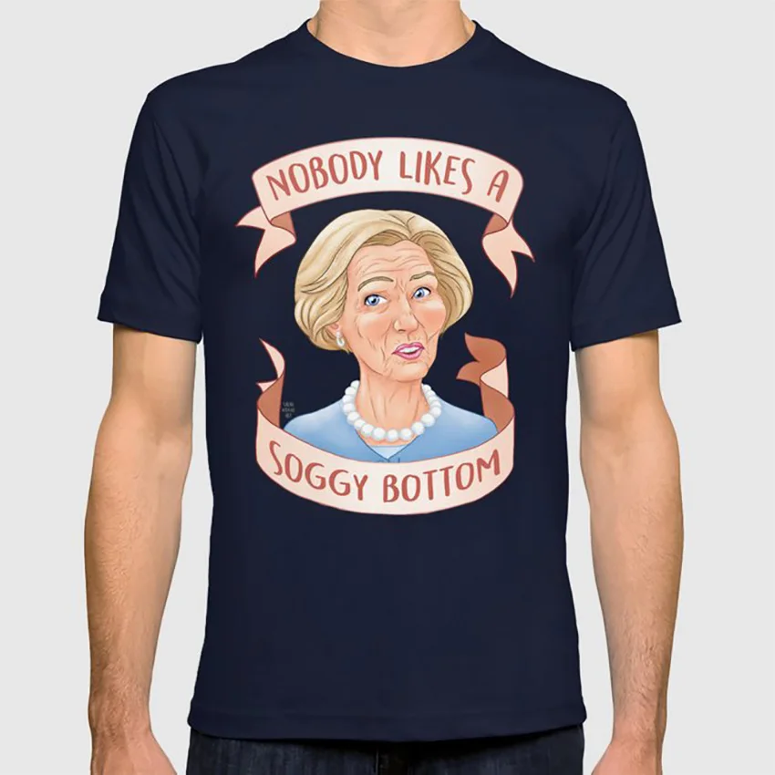 Nobody Like a Soggy Bottom футболка поп-арт мультфильм gbbo выпечки карикатура женщина Британский большой шоу