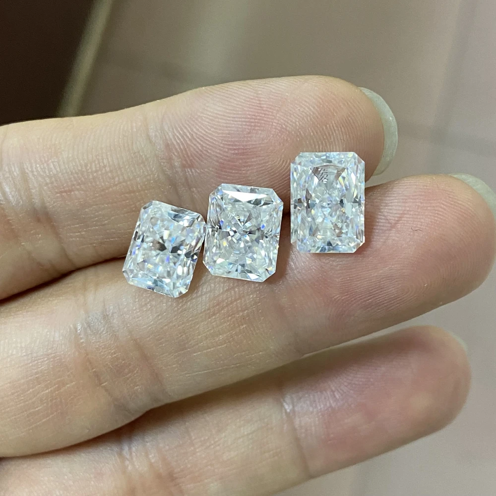 Meisidian 8.5x10.5mm 4 Karat D VVS1 Loose Radiant Moissanite Stone Diamond Price Per Carat