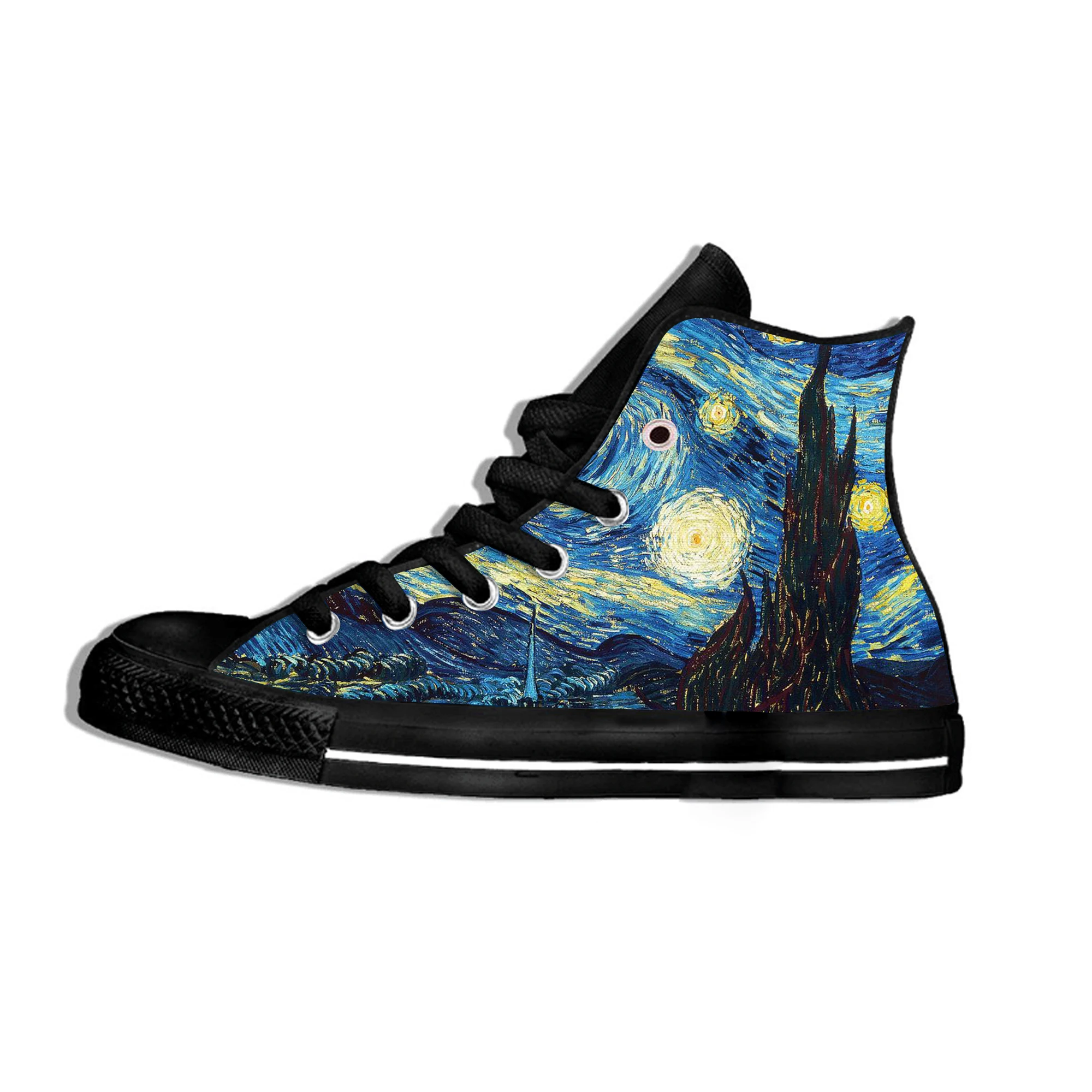 van Gogh art1 Кроссовки с принтом логотипа на заказ; Лидер продаж; удобная прогулочная парусиновая дышащая обувь Ван Гога; Zapatos De Mujer; Уличная обувь - Цвет: van Gogh art1