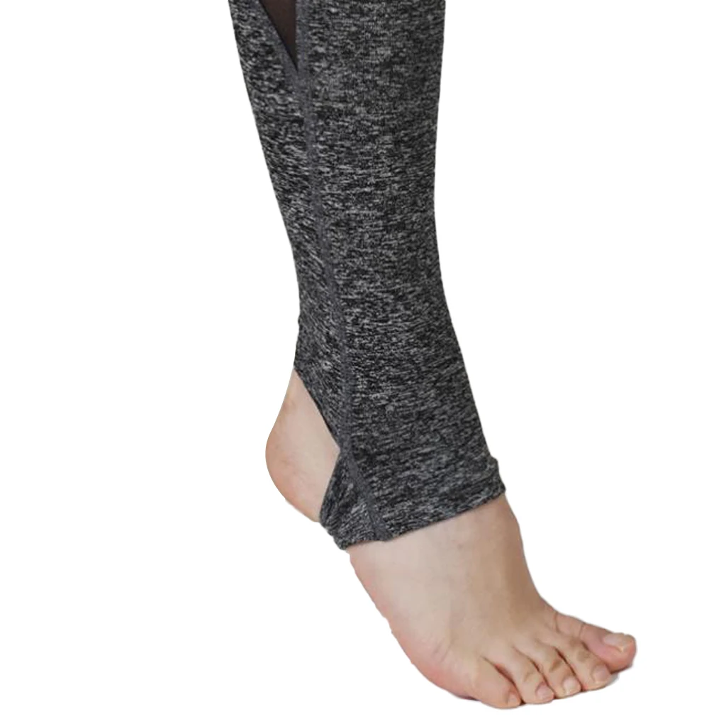 Women Yoga Pants Tights Mesh Stirrup Leggings Tummy Control High Waist Compression Activewear For Gym Workout Fitness Running
