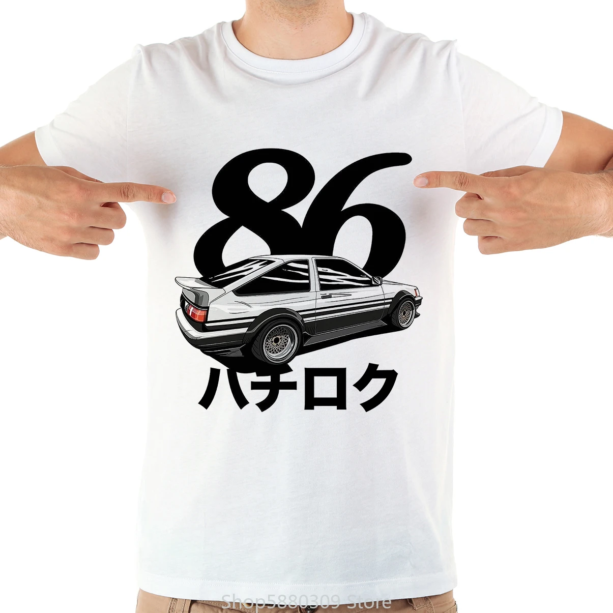 Забавная Мужская футболка с японским аниме инициалом D Акаги Fujiwara Takumi Ae86 белая