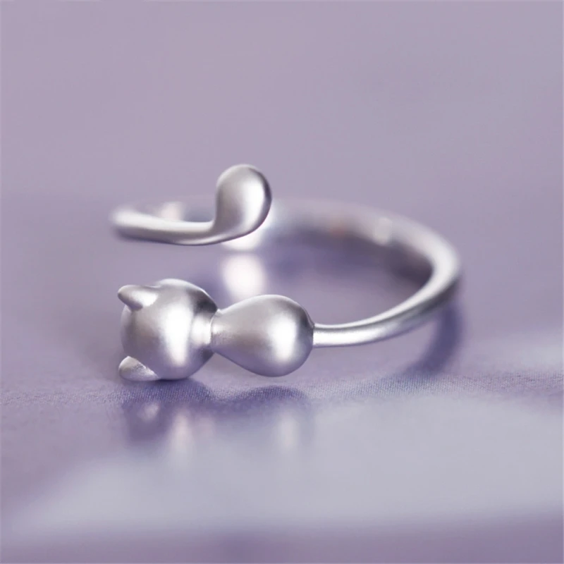 Hot Sell Silver Color Charm Cat Rings Wedding Adjustable Ring For Women Girl Factory price | Украшения и аксессуары