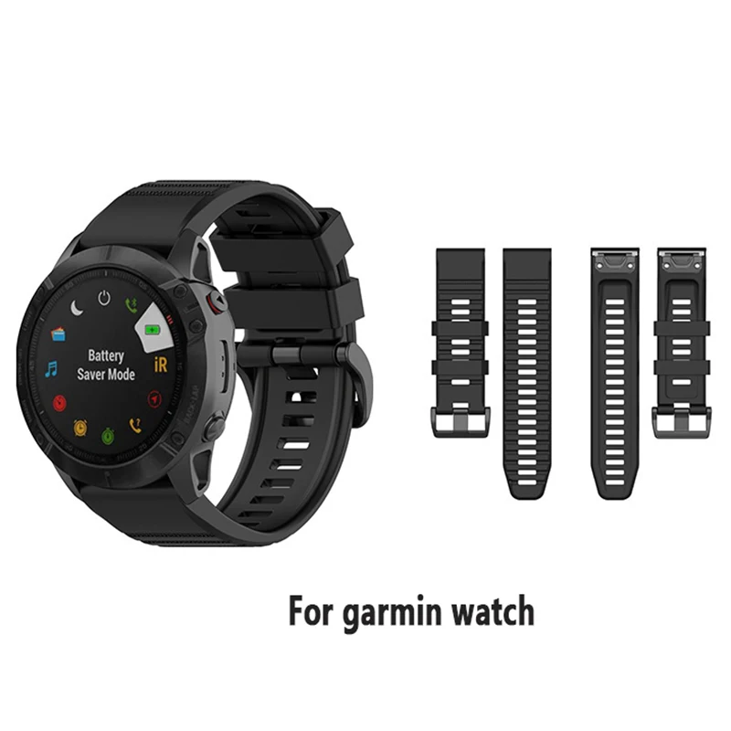 

26mm 22mm 20mm Watch band for Garmin Fenix 5 5X 3 3 HR Fenix 6X 6 6S S60 MK1 forerunner 945 635 Quick Release Silicone Strap