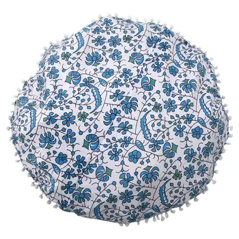 

Stylish Large Mandala Floor Pillows Case Round Bohemian Meditation Cushion Cover (Pillow inner is not included)sky blue