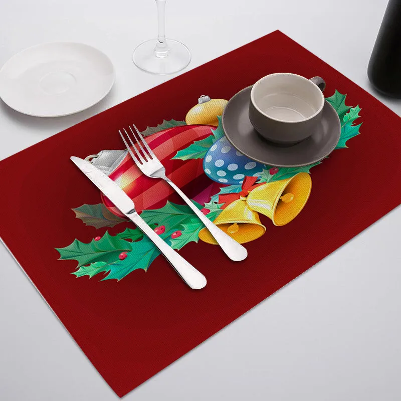 VOGVIGO праздничный стол, коврик с рождественскими буквами, кухонный декор, салфетка для стола, для свадьбы, столовые аксессуары, коврик для стола - Цвет: Бургундия