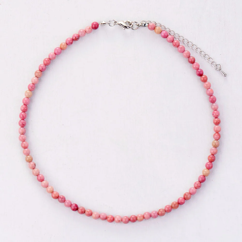 Women Choker 4MM Natural Stones Choker Necklace 2021 Womens Simple Collar Necklace Neck Choker Bohemia Jewelry Dropshipping