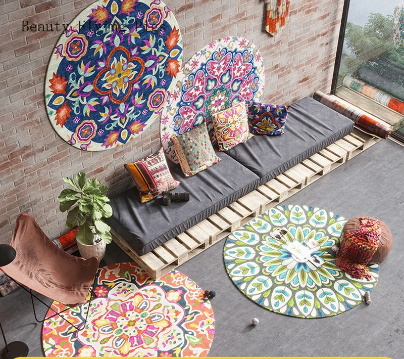 Прямая национальный ковер гостиная ковер круглый ковер прикроватная тумбочка для спальни подвесная корзина туалетный столик коврик можно мыть