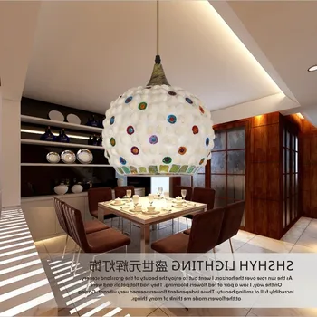 

Bohemia Mouth Shell Glass Shade Pendant Lamp Aisle Dining Room Bedroom Single Head Bed hanglamp
