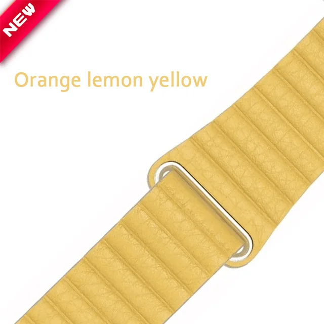 Meyer Lemon Кожаный ремешок-петля для apple watch 5, apple watch 4, 40 мм, 44 мм, correa iWatch, ремешок 42 мм, 38 мм, браслет, Аксессуары для наручных часов - Цвет ремешка: Meyer Lemon