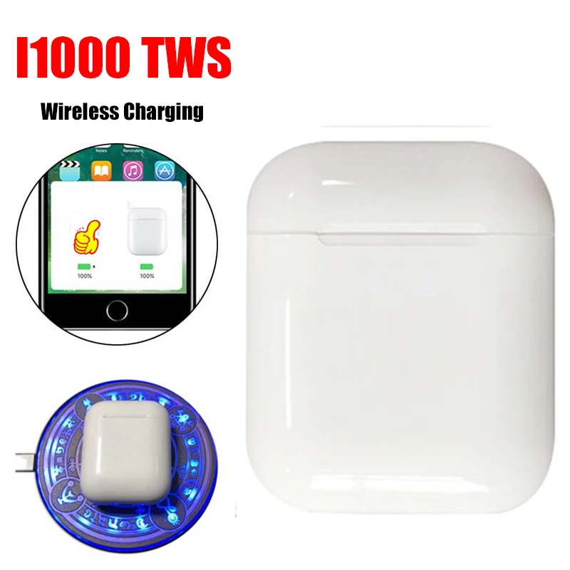 

New i1000 tws Bluetooth 5.0 Earphone Headset PK W1 H1 Chip Function Earbuds Wireless Charging Box Bass PK i200 i100 i800 i12 TWS