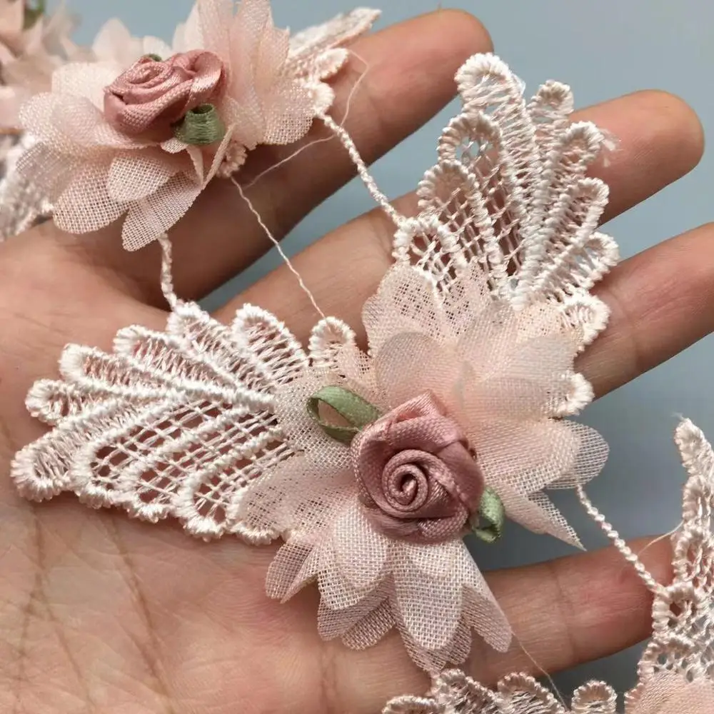 3D Flower Lace Dress lace ribbon lace fabric lace sewing supplies lace accessories lace garment accessories lace decoration lace frontal wig clothing craft accessories For Wedding Dress Lace Trim