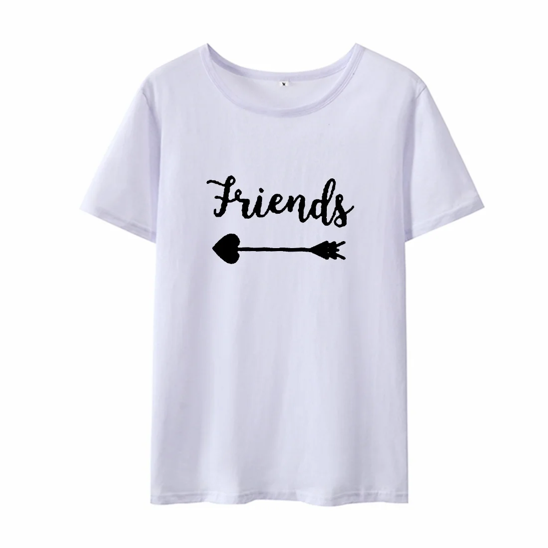 Женская футболка, топ, черная, белая, хлопковая футболка, Femme Best Friends, футболка, женская футболка, летняя, короткий рукав, футболка для сестры - Цвет: Белый