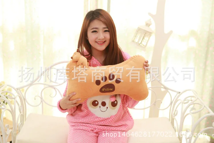 Cartoon Dog Bones Pillow Cute Single Person Pillow Students Pillow Large Size Plush Toys Creative Valentine's Day Gift