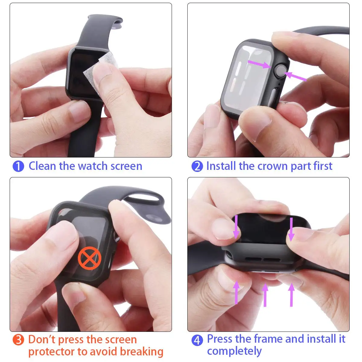 Чехол для часов+ Защитная пленка для экрана для Apple Watch Series 5 4 40 мм 44 мм защитная пленка из закаленного стекла для iWatch 38 мм 42 мм