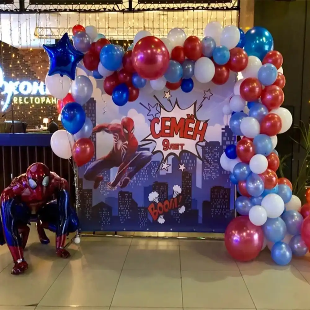 Kit D Arc En Latex Rouge Et Bleu Guirlande Heros 3d En Feuille Geante Pour Decoration De Fete D Anniversaire Jouet Pour Garcon Ballon Numerique 30 Pouces Aliexpress