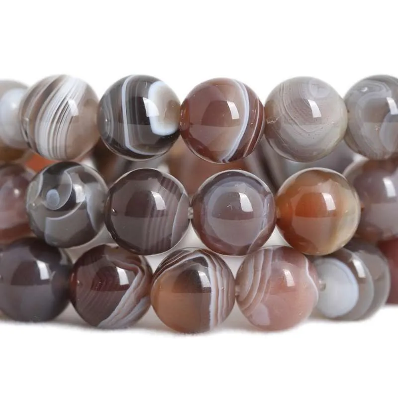 

Natural Stone Botswana Sardonyx Agates Round Loose Beads 6 8 10 12 14MM 15" Strand Pick Size For Jewelry DIY