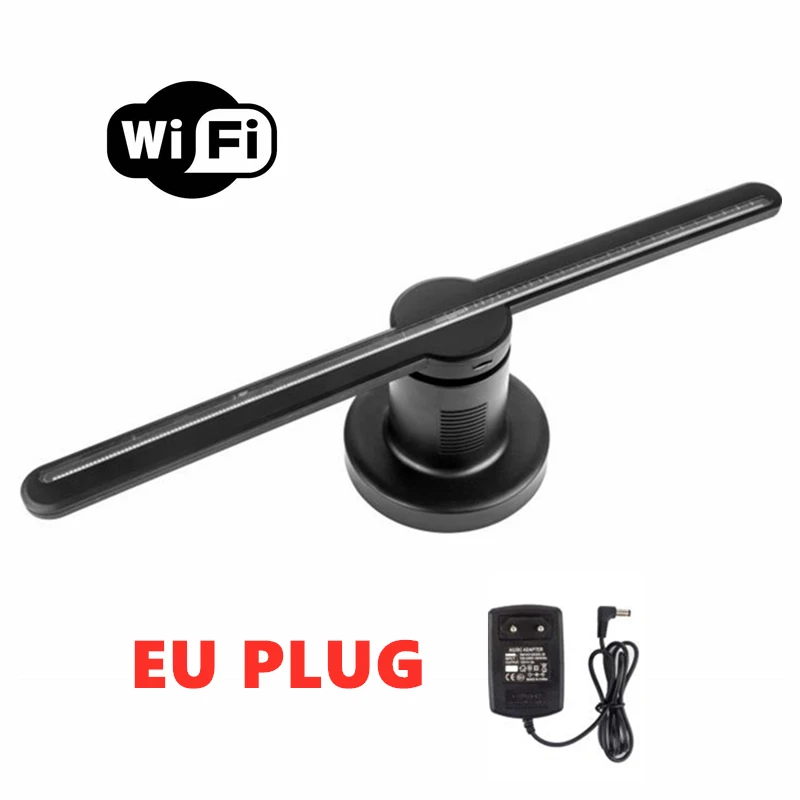 WIFI version EU plug Рекламная голограмма Китай 3d голографический Вентилятор дисплей 3d голографический светодиодный вентилятор 43 см SD карта - Мощность в ваттах: WIFI version EU plug