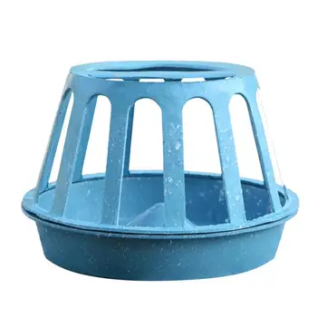 

1Pc Poultry Feeder Chick Waterer Drinking Tool Plastic Feeding Trough For Home Farm Garden Chicken Duck Goose Pigeon (Blue)