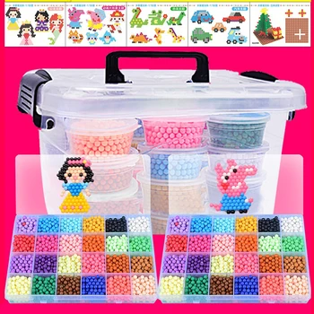 

Beads Crafts for Kids DIY Beads Crystal Creative Material Kids Beads Water Spray Magic Puzzle Toys for Children with Storage Box